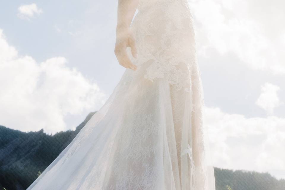 Bride on mountain