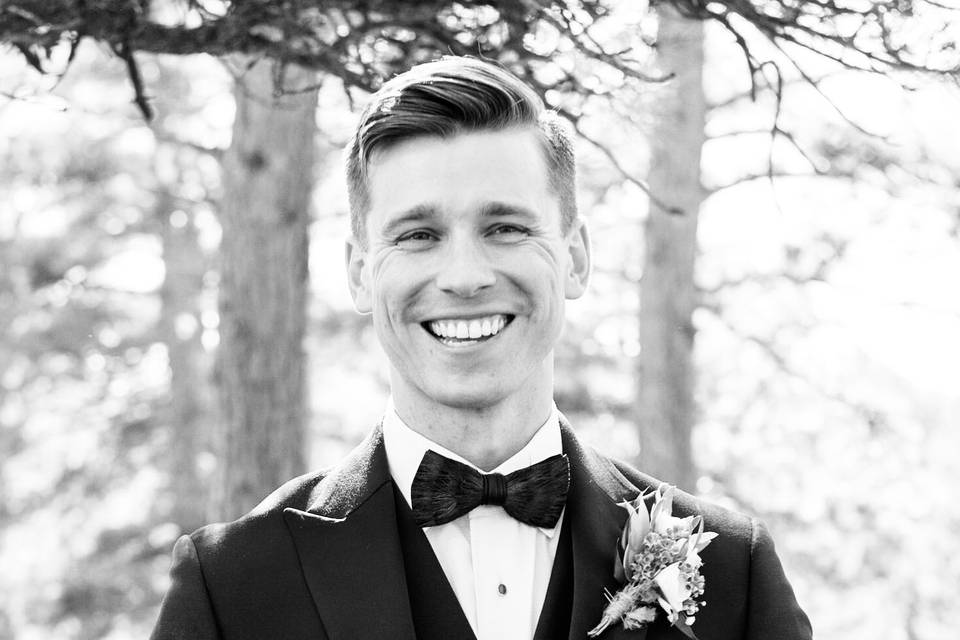 Groom and tuxedo