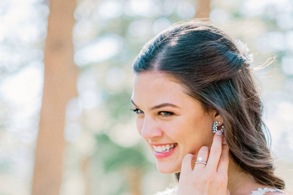 Bride and flowers