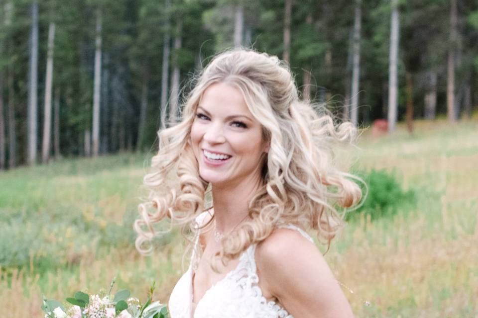 Mountain wedding bride