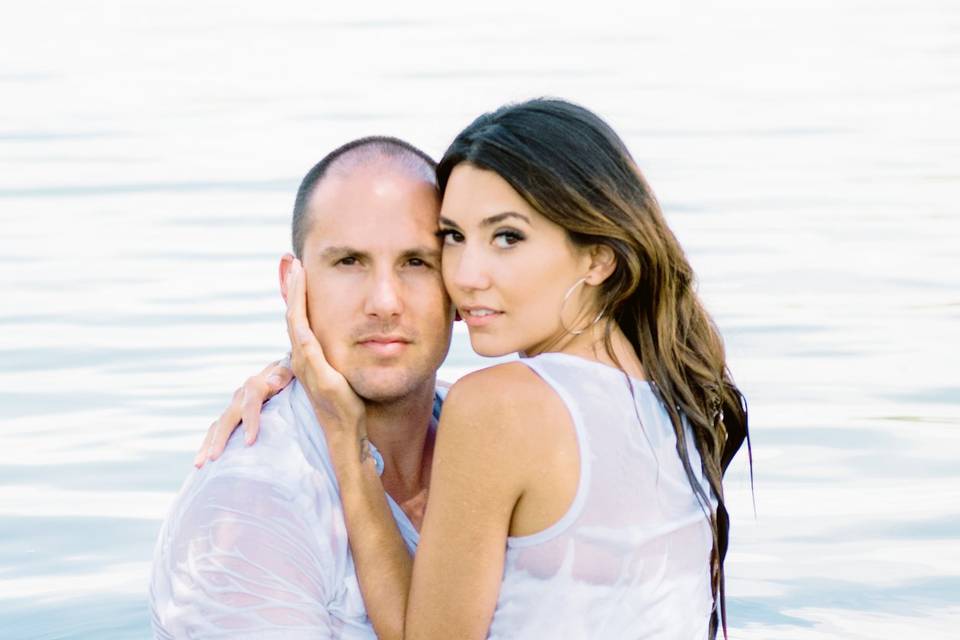 Engagement session in water