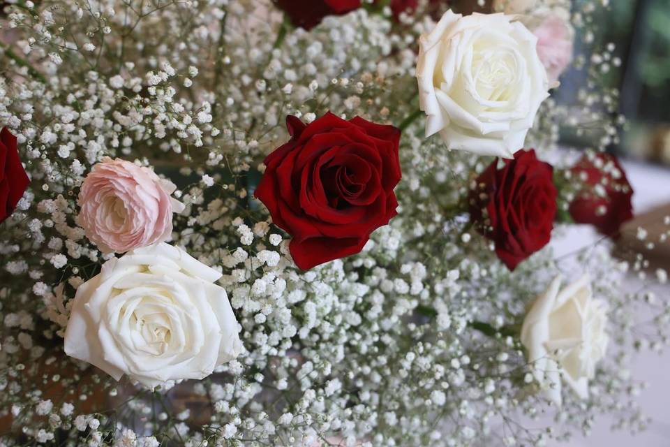 Roses and baby's breath