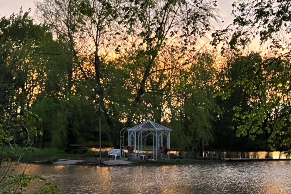 Gazebo on Pennisula at Sunset