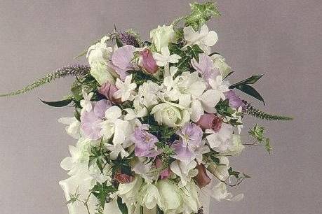 White and purple arrangement