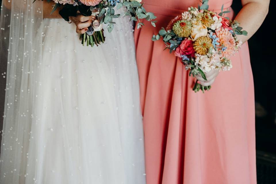 Peachy & Blue Bouquets