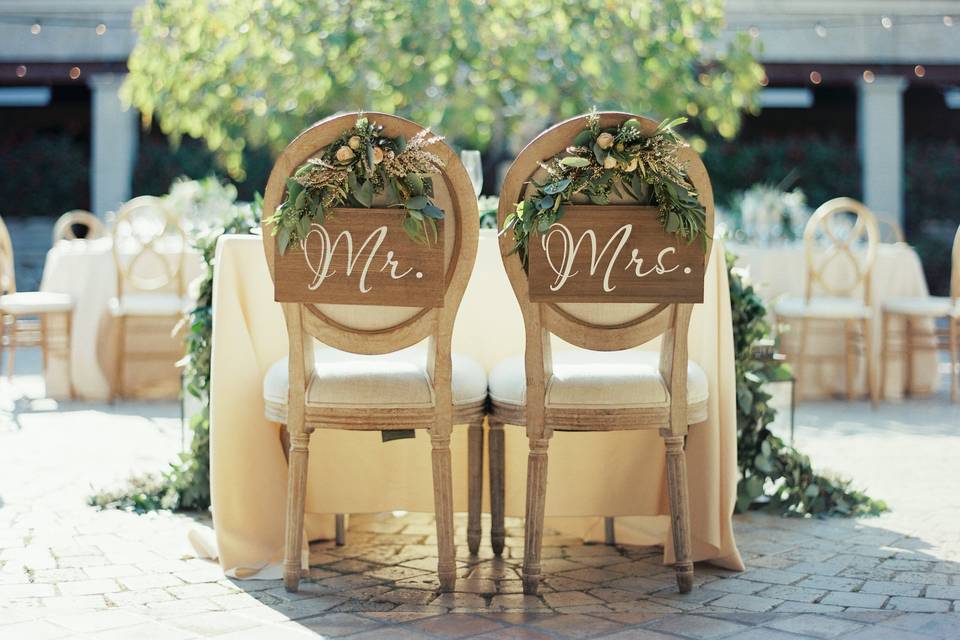 Mr. & Mrs. Chair Flowers