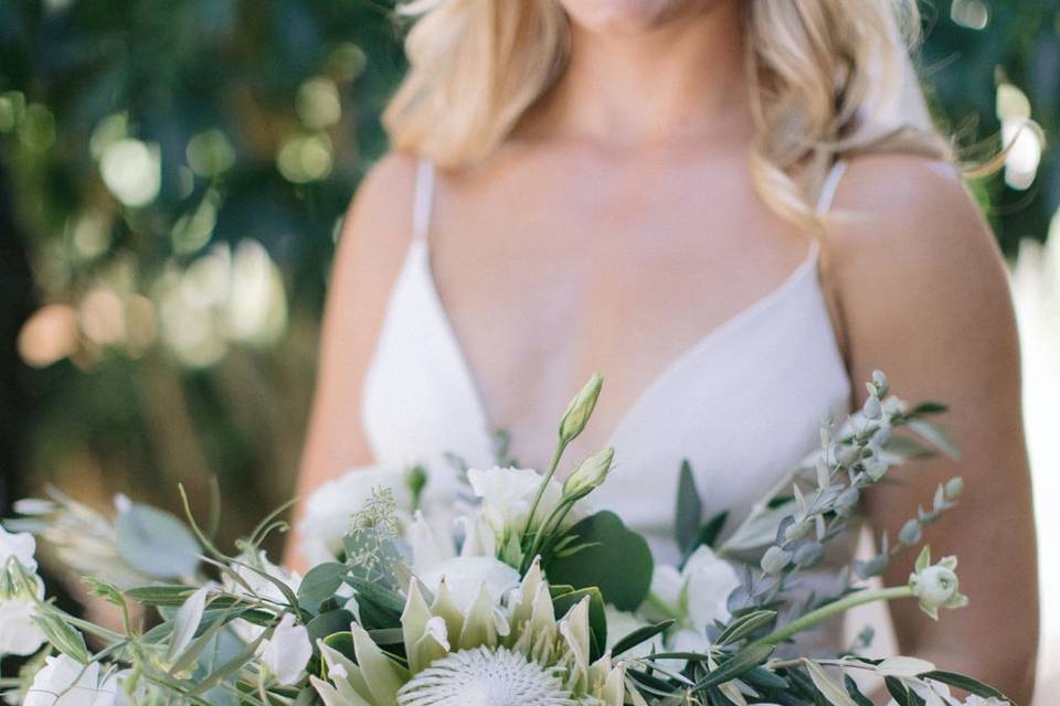 White Protea Bridal Bouquet