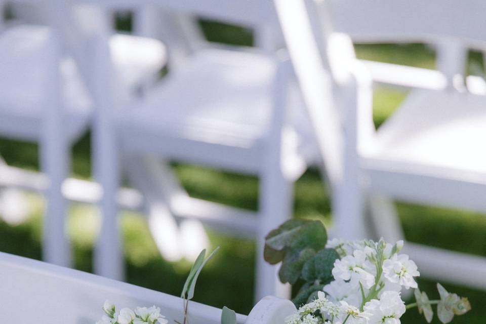 White & Dusty Green Wedding