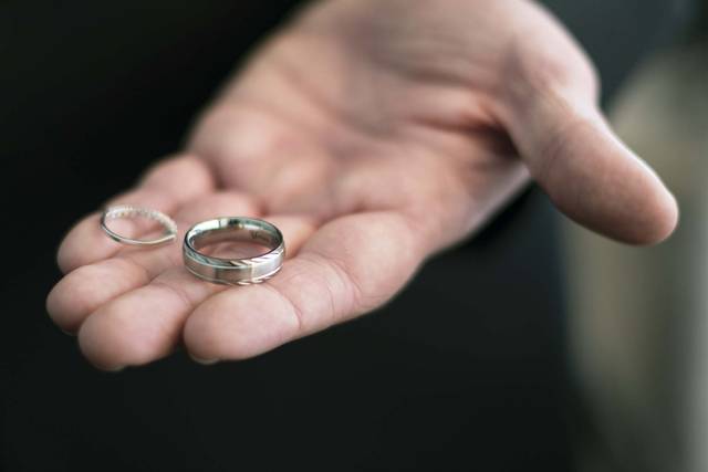 Groom and rings