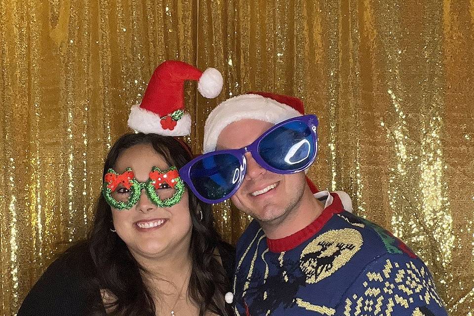 Gold backdrop - Holiday Party