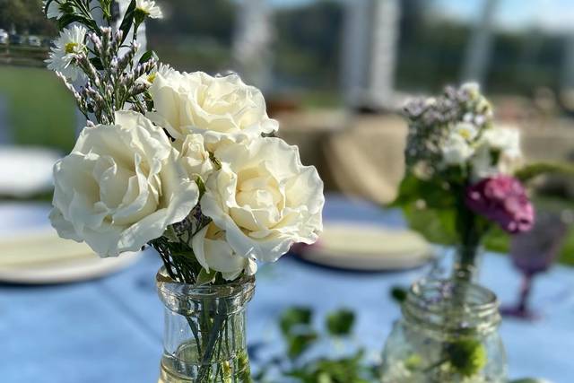 Table Vignette at Farm Wedding