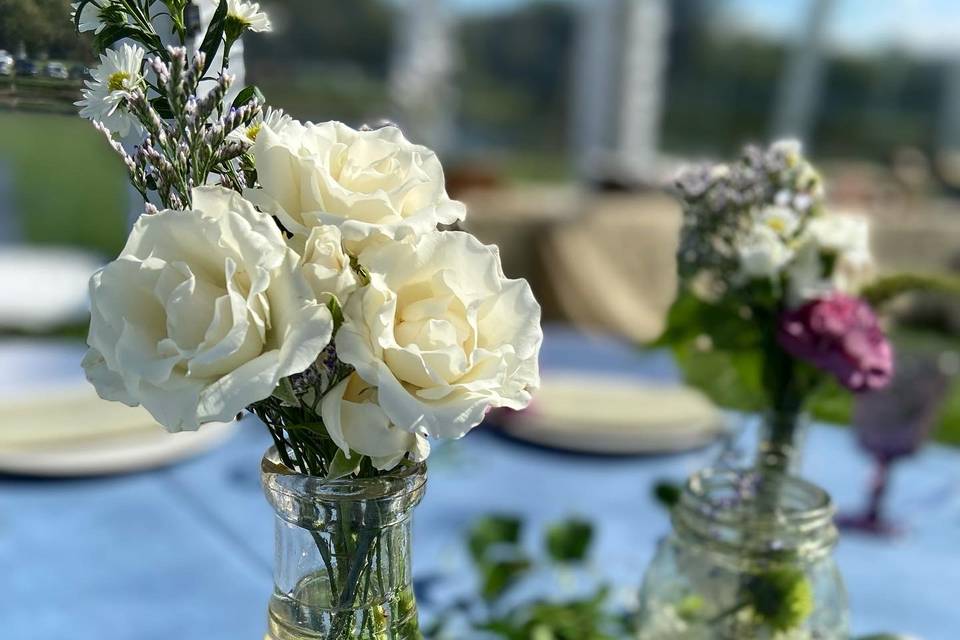 Table Vignette at Farm Wedding