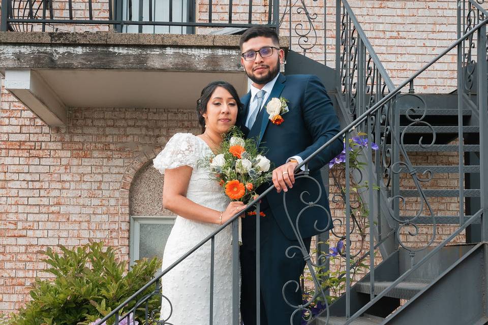 Bride and groom portrait