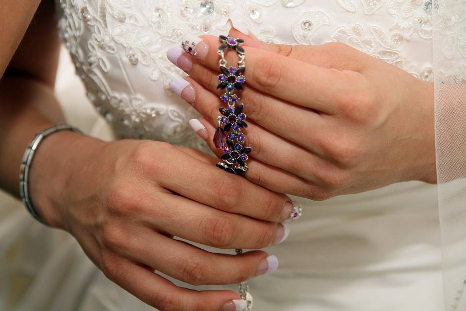 Intricate bridal jewelry