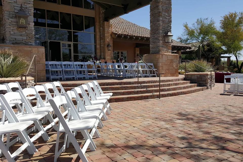 Outdoor wedding setup