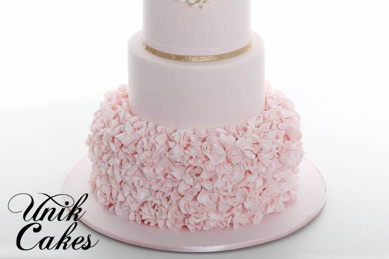 Wedding cake with soft pink layer