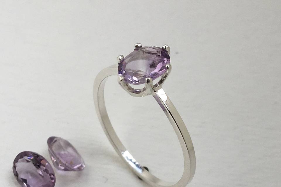 Silver and Amethyst Ring