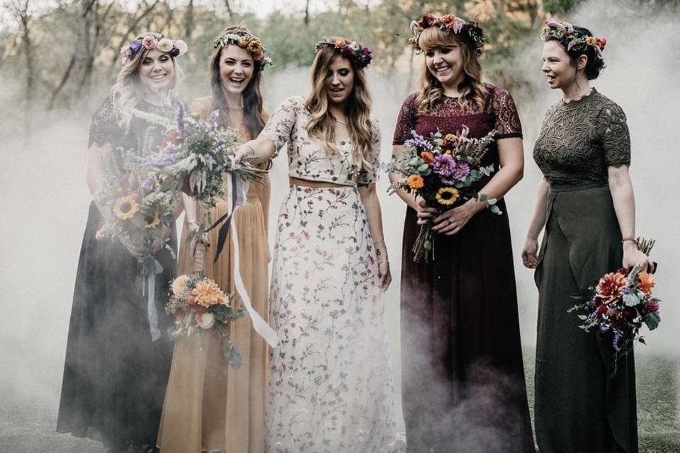 Kassy and her Bridal party looking all earthly beautiful!!!