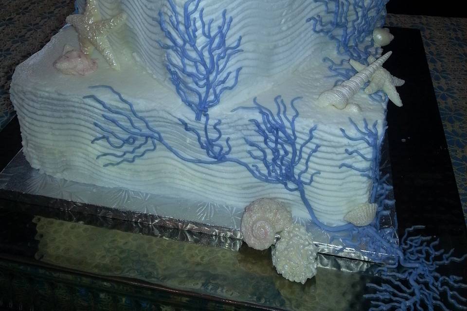 Coral themed cake