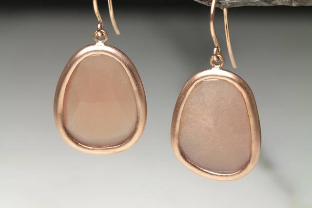 Peach moonstone earrings