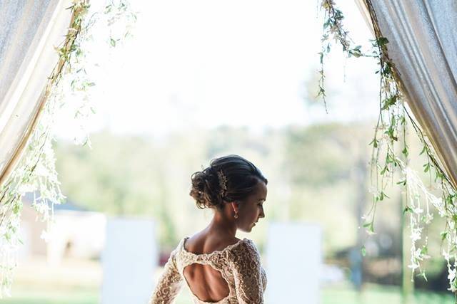 Bride holding her bouquet