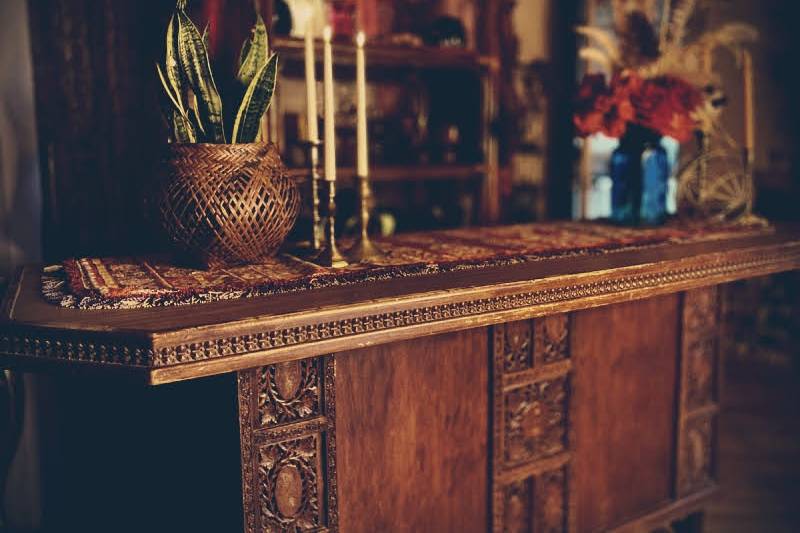 Antique Wood Bar Rental