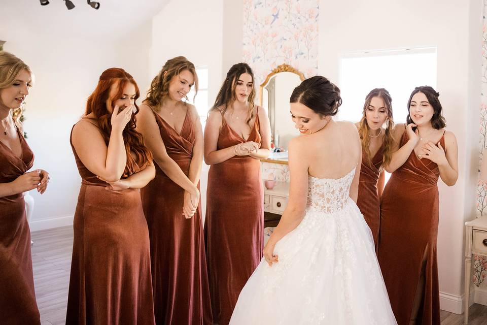 A Bride and her Bridesmaids