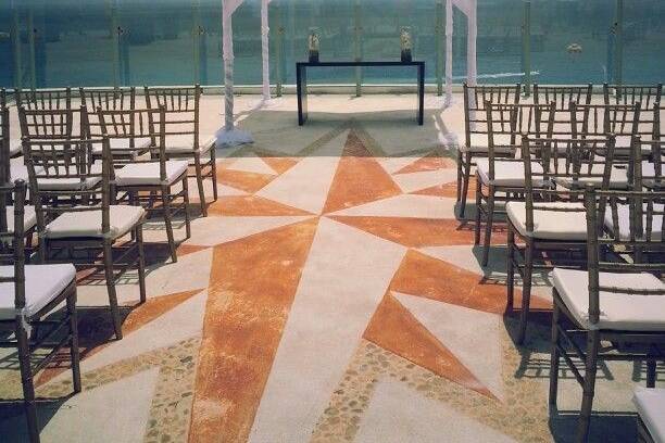 Beach wedding aisle