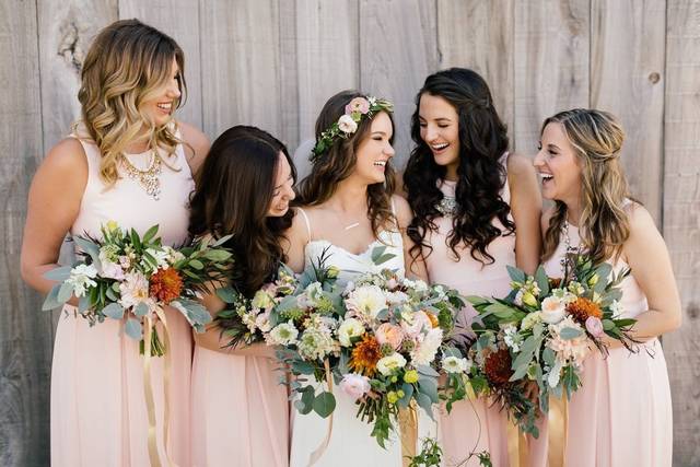 Bride with bridesmaids