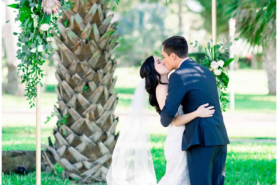 Under the palms