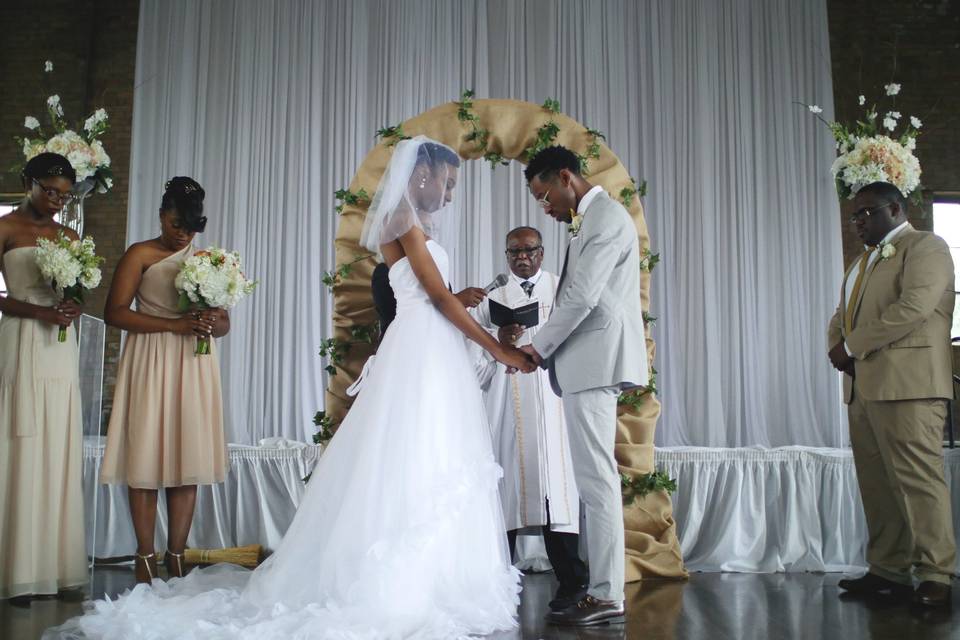 Indoor wedding ceremony