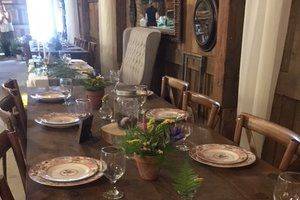 Long dining table setup