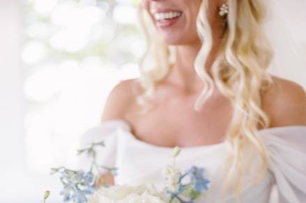 Blue and white