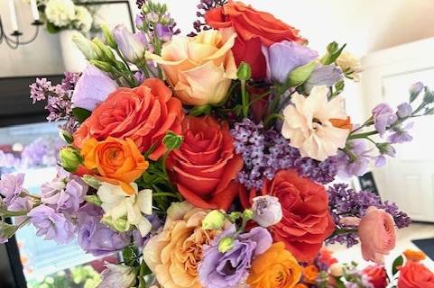 Lavender and coral