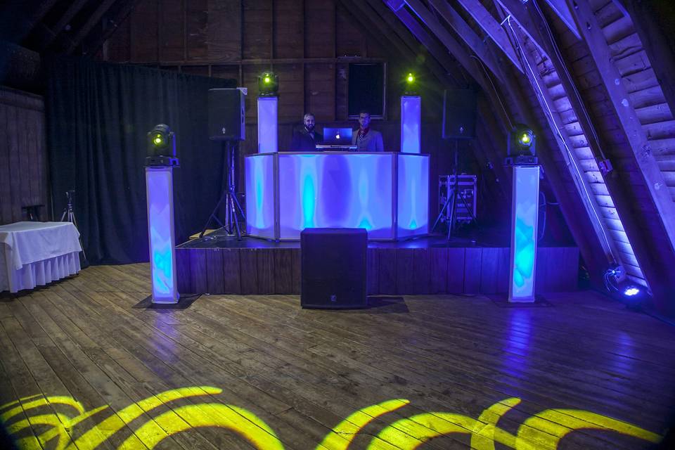 DJ booth setup