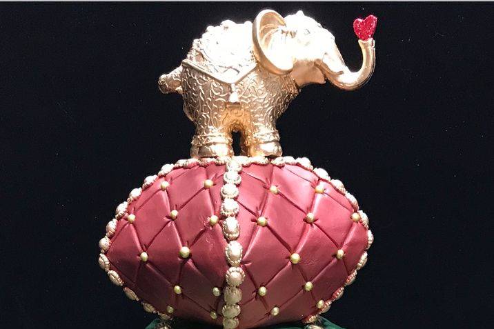 A indian wedding, love elephant is made out of chocolate