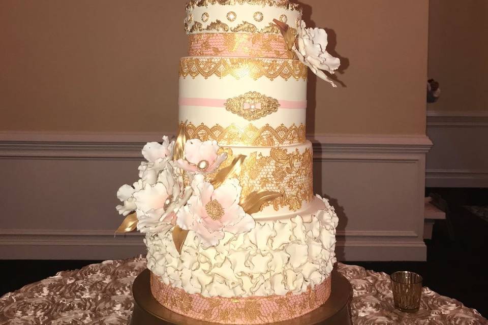 Six tier wedding cake