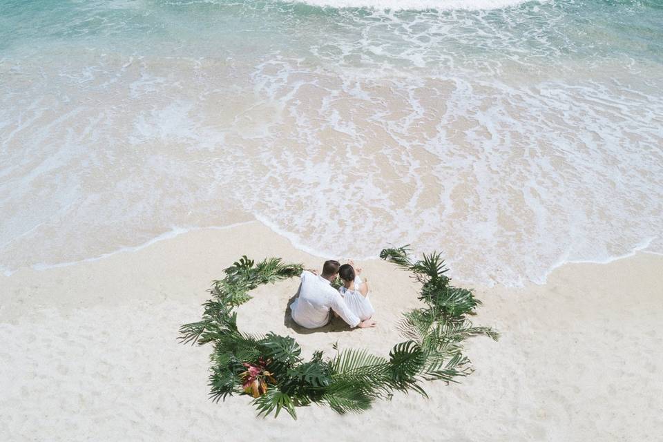 Engagement on a beach