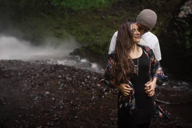 Waterfall engagement session