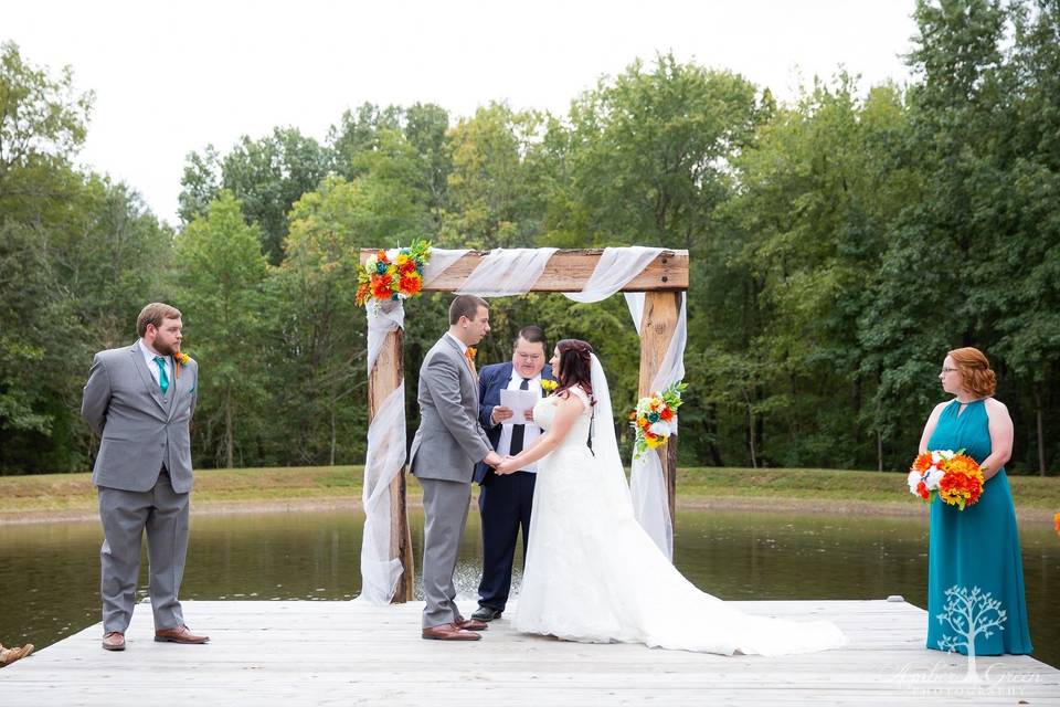 Ceremony on the dock