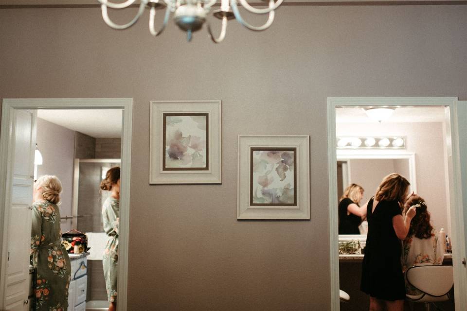 Bridal suite with makeup room