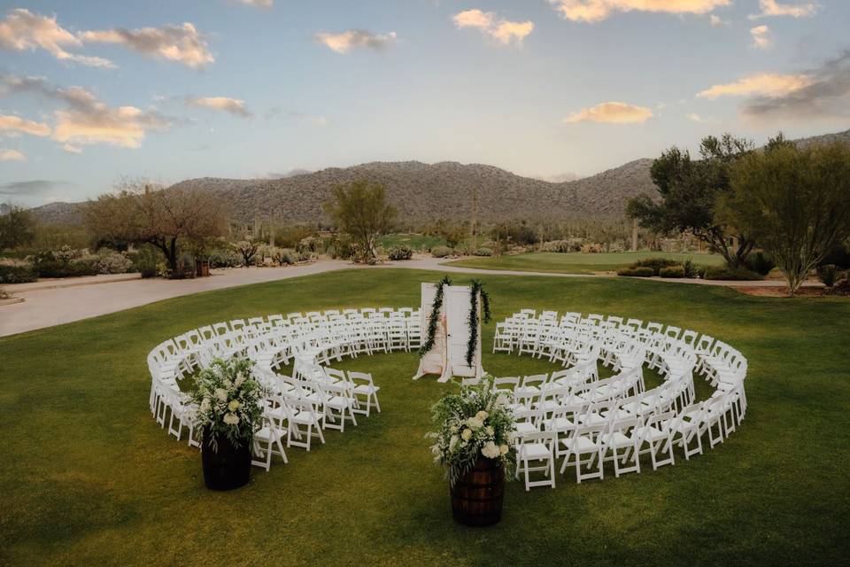 Golf Course Sunset Wedding