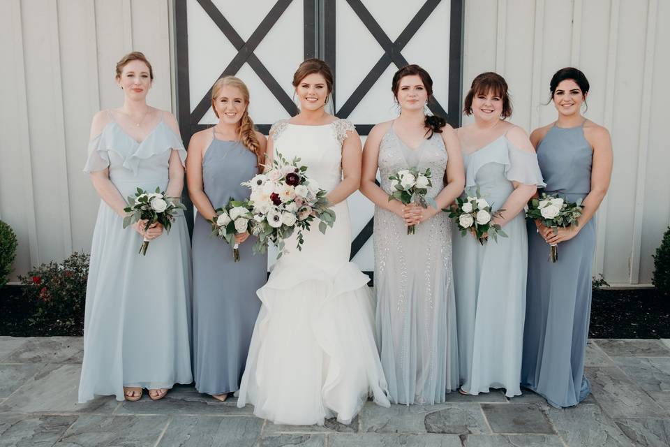 Blue themed bridal gowns