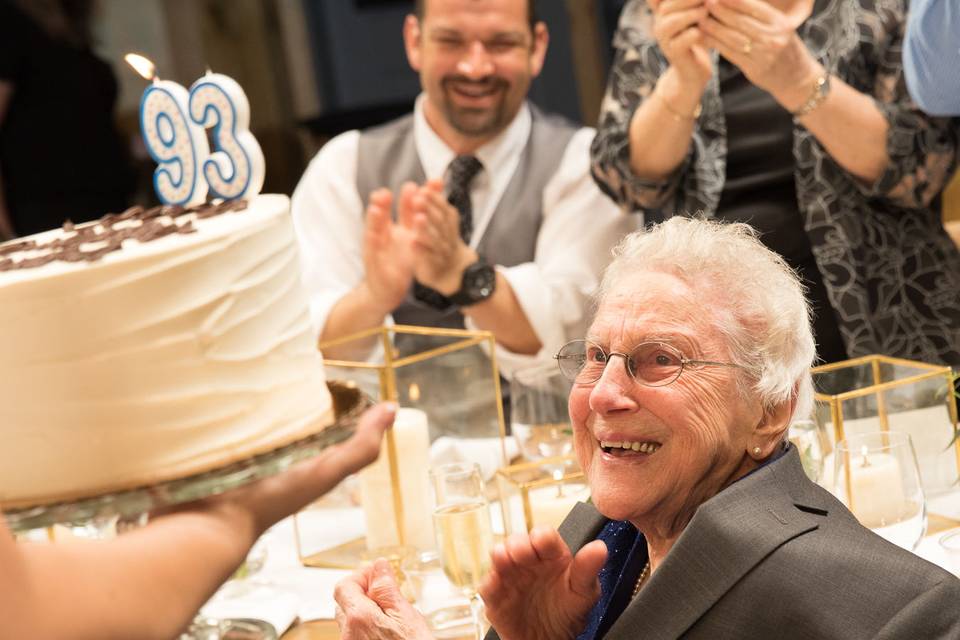 93rd birthday surprise at the reception