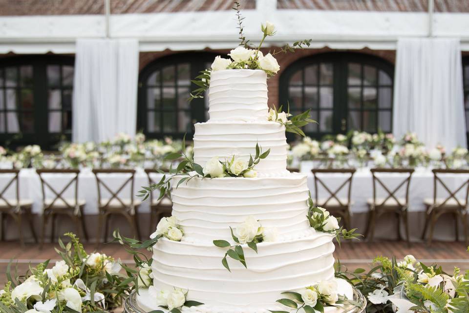 reception details under a clear tent