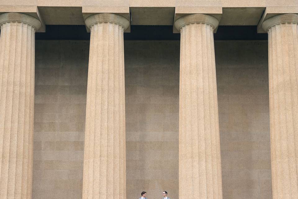 Same sex wedding in Nashville at The Parthanon