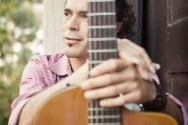 Holding the guitar