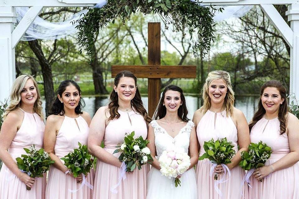 Bride and bridesmaids