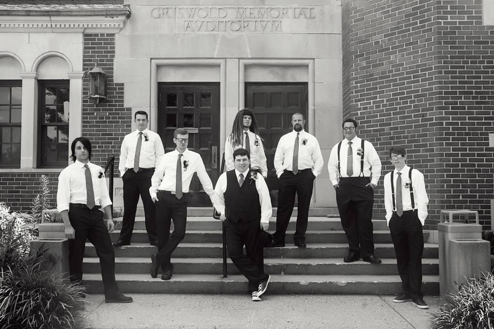 The groom with his groomsmen