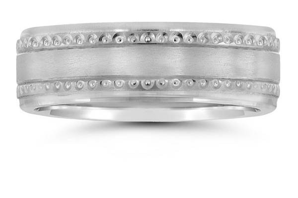 Silver plain wedding ring